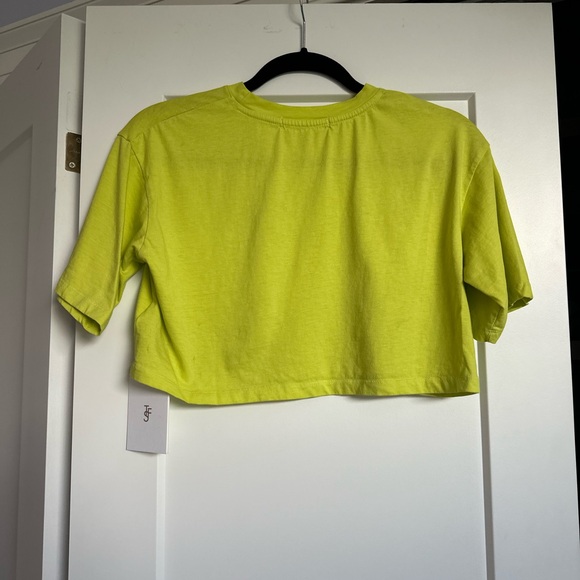 NWT The Frankie Shop Karina Cropped T-Shirt in neon yellow - Picture 6 of 6